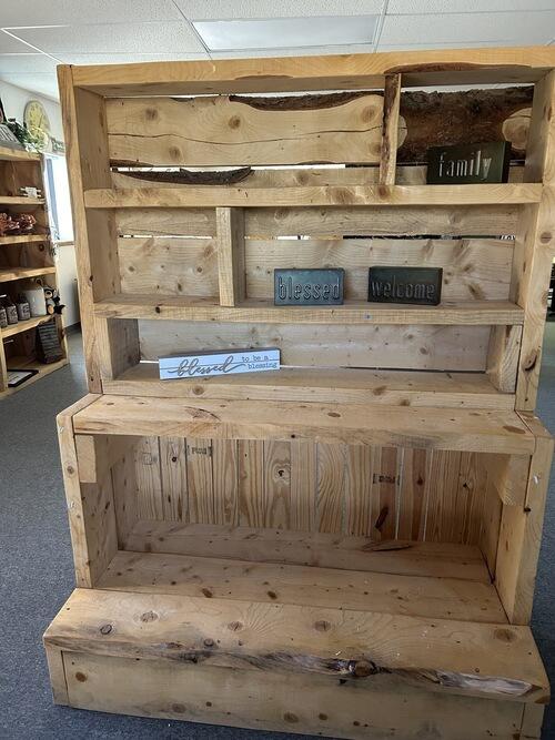Pine Storage Racks rustic unfinished pine shelving all with two by material. Various sizes ...