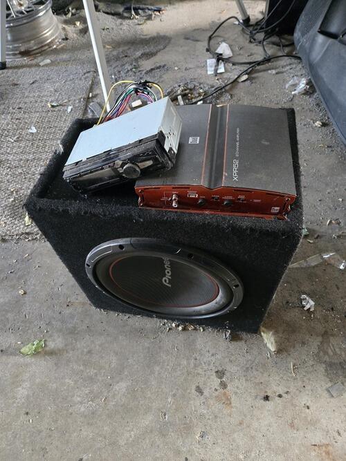 Subwoofer, amp and reciever. Took out of a car I just got. Don't need